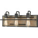 Copley 3 Light 20 inch Matte Black with Aspen Vanity Light Wall Light