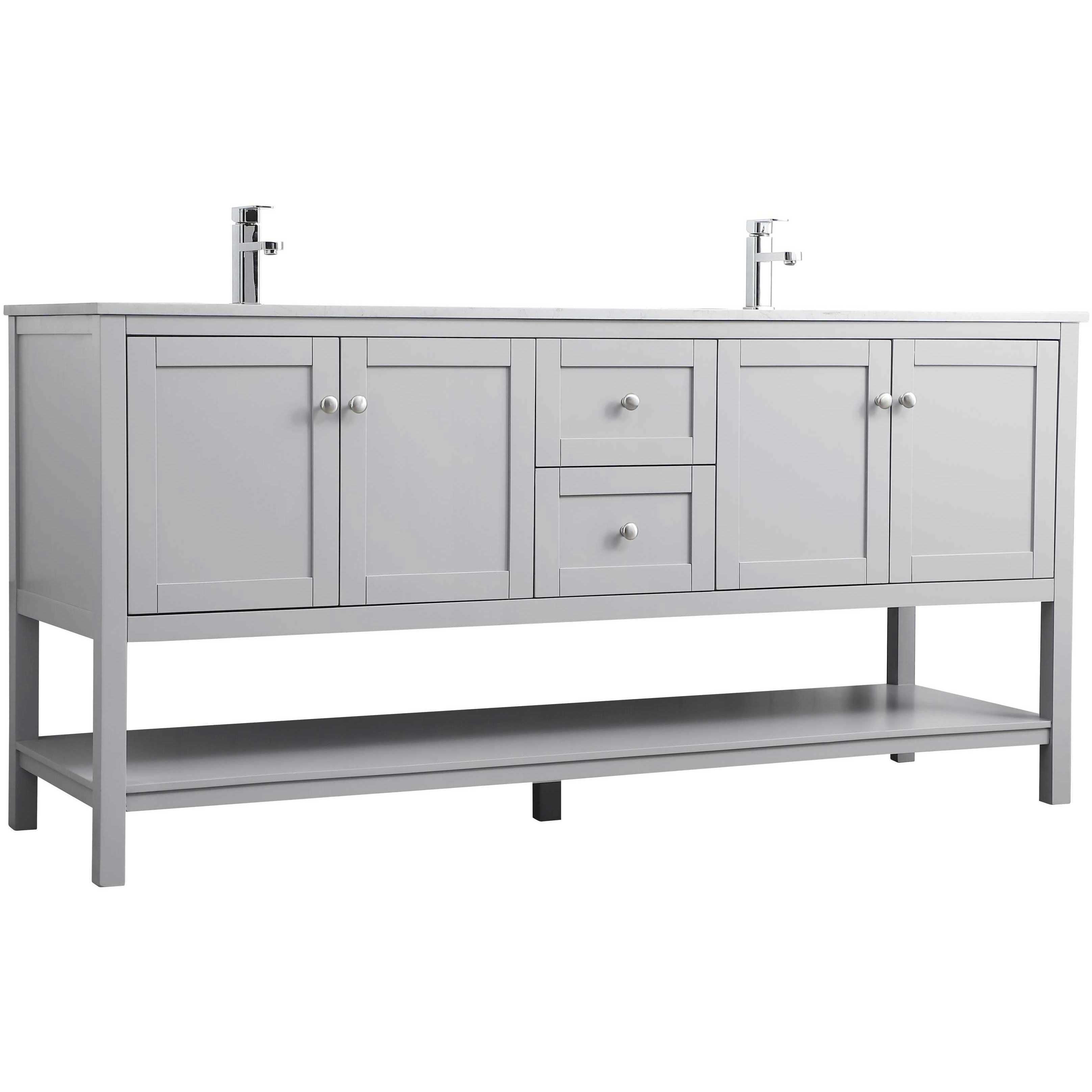 Heath 72 X 21.5 X 35 inch Grey Vanity Sink Set