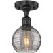 Edison Athens Deco Swirl 1 Light 5.88 inch Matte Black Semi-Flush Mount Ceiling Light