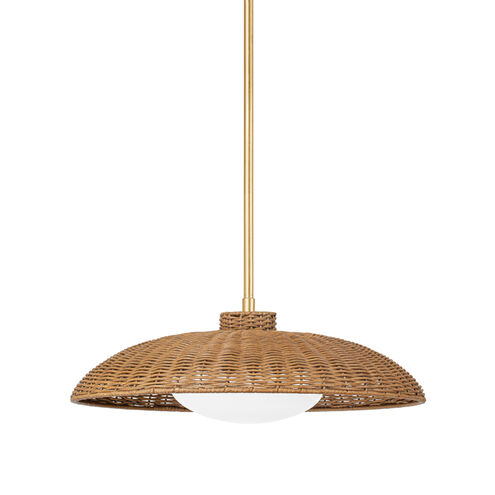 Delano 1 Light 22.5 inch Vintage Gold Leaf Pendant Ceiling Light