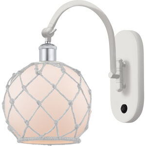 Ballston Farmhouse Rope LED 8 inch White and Polished Chrome Sconce Wall Light