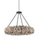 Oyster Circle 8 Light 38 inch Textured Bronze/Natural Chandelier Ceiling Light