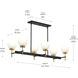 Rigsby 6 Light 43.75 inch Matte Black and Brushed Gold Linear Chandelier Ceiling Light