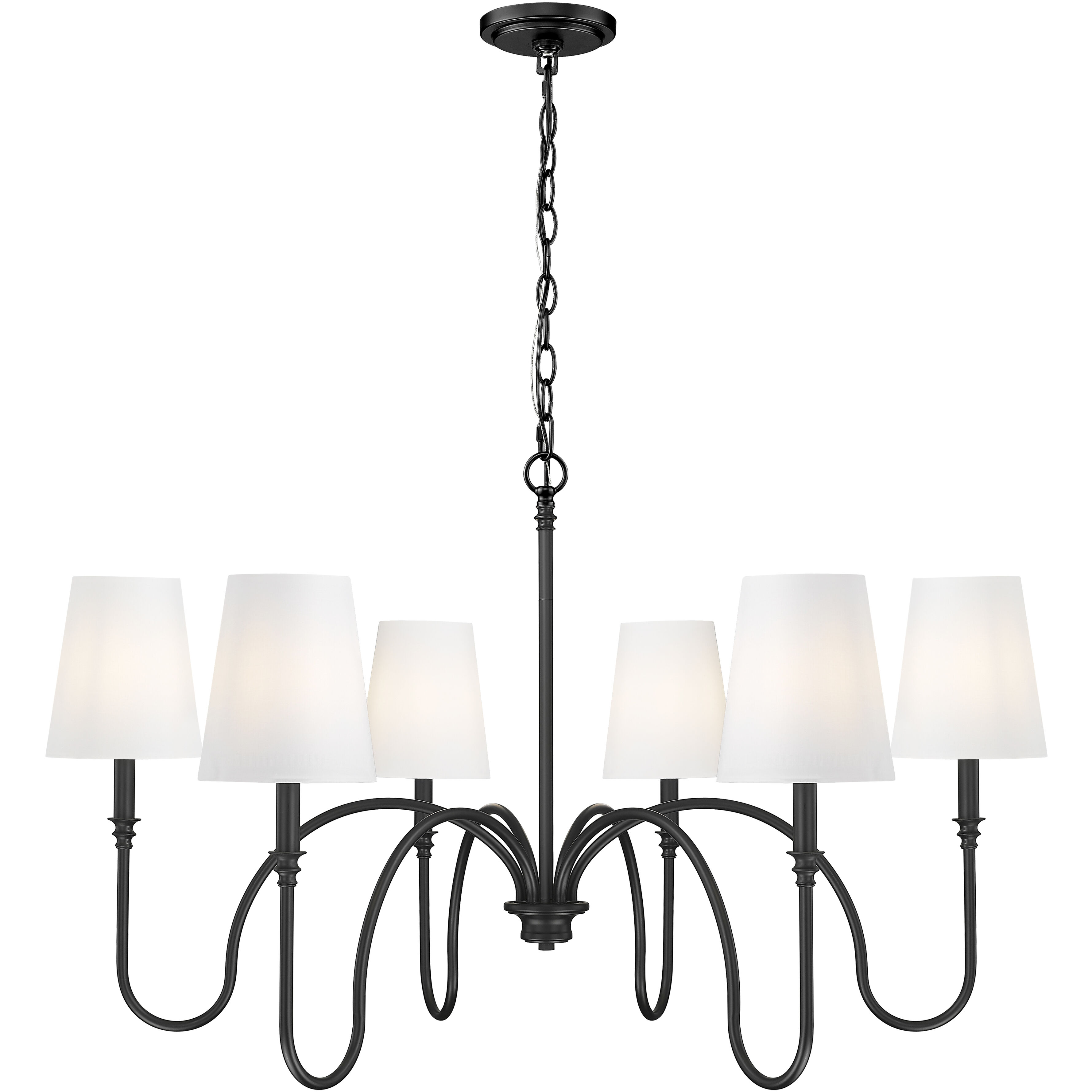 Jisele 6 Light 41.75 inch Matte Black Chandelier Ceiling Light