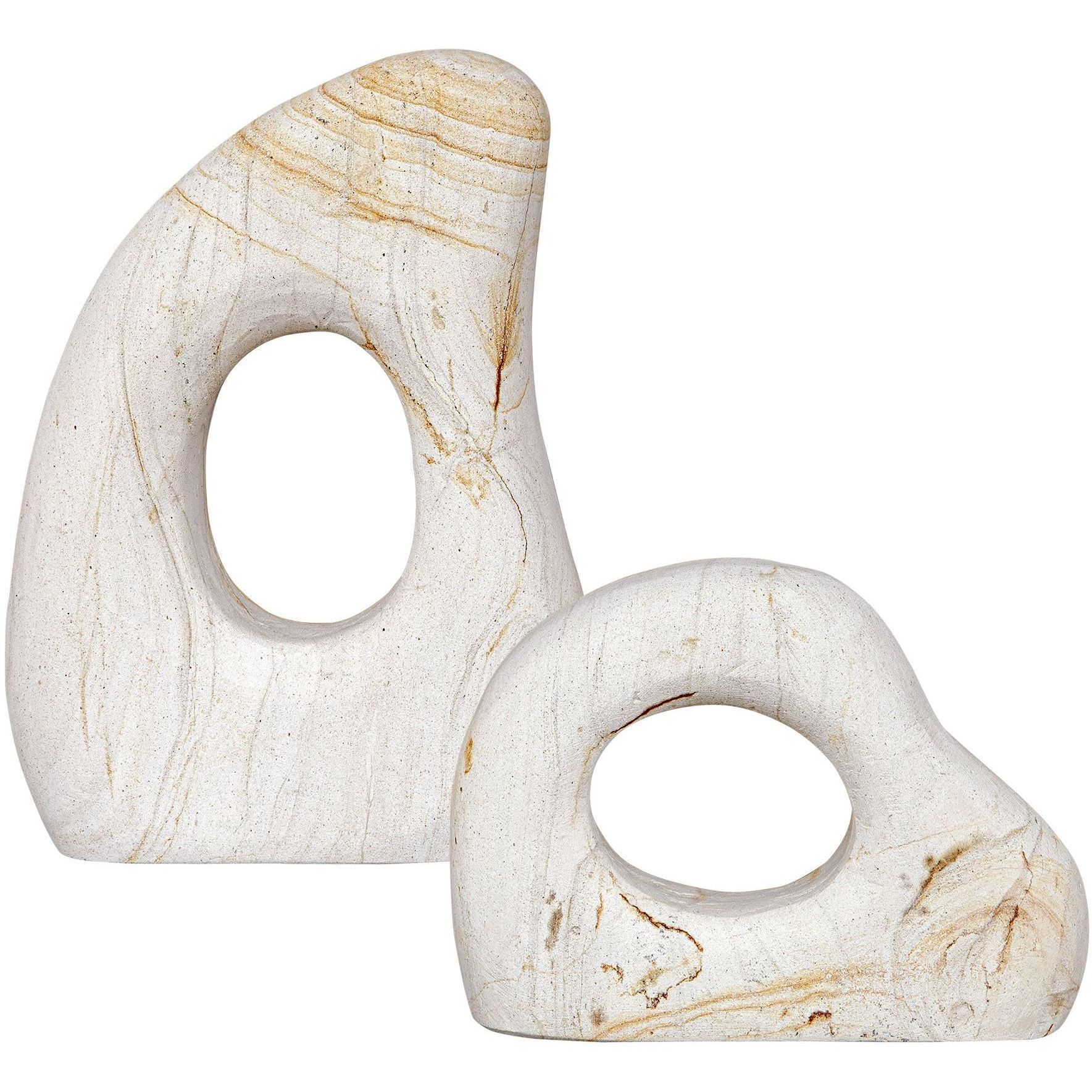 Stone Flow Palimanan Stone Outdoor Sculptures, Set of 2