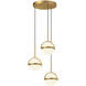 Globo LED 16.25 inch Brushed Gold Multi-Pendant Ceiling Light