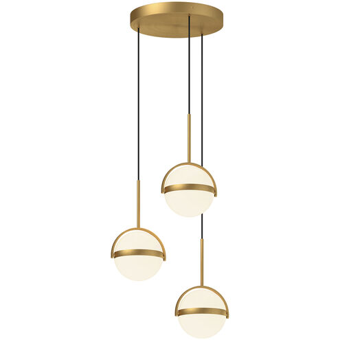 Globo LED 16.25 inch Brushed Gold Multi-Pendant Ceiling Light