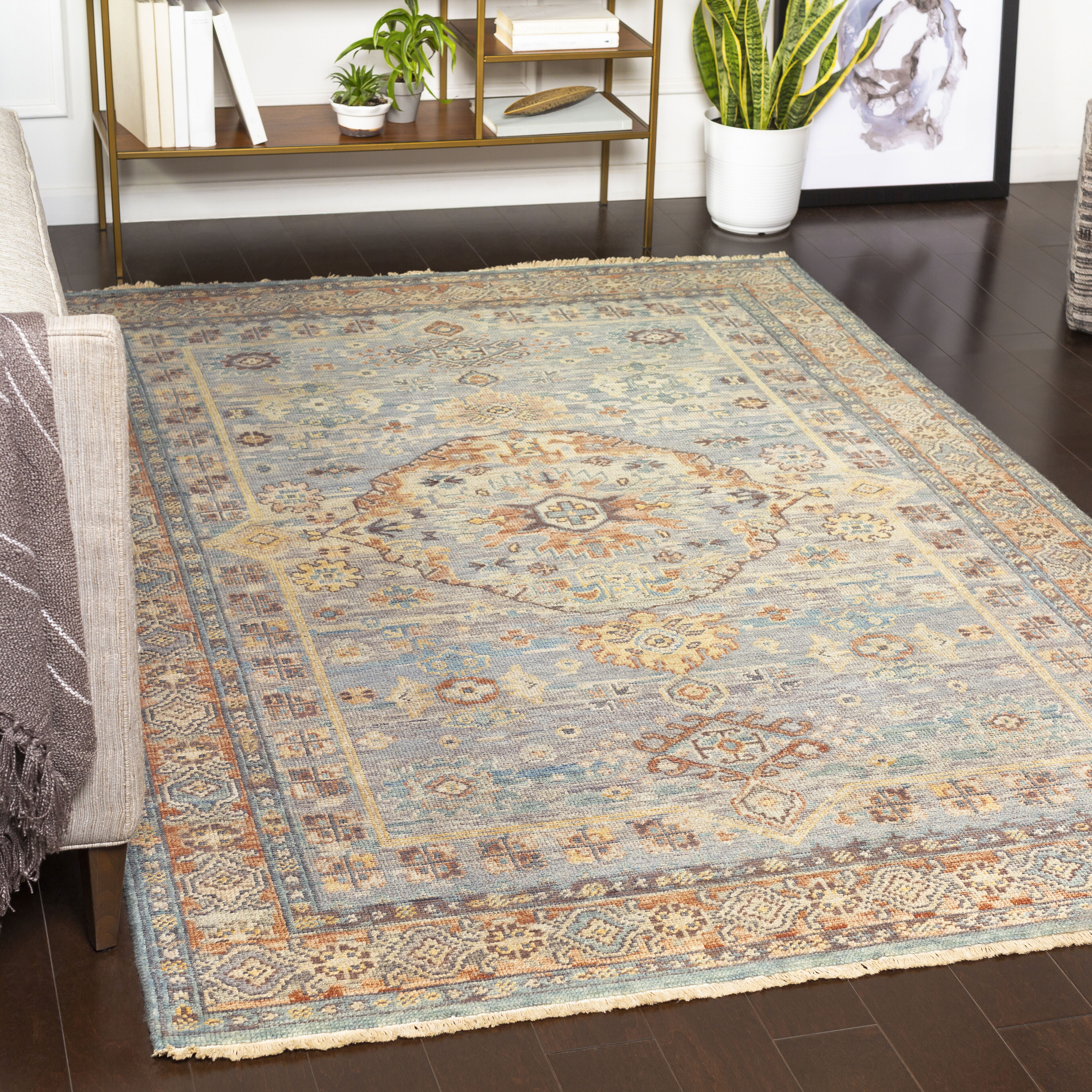 Cappadocia 36 X 24 inch Sky Blue Rug in 2 x 3, Rectangle