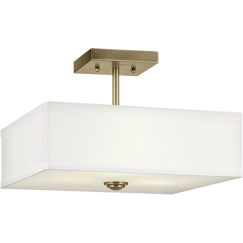 Shailene 3 Light 14 inch Natural Brass Semi Flush Light Ceiling Light