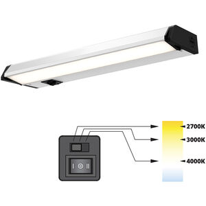 Color Temperature Changing 120V 12 inch Satin Nickel Linear Under Cabinet Light
