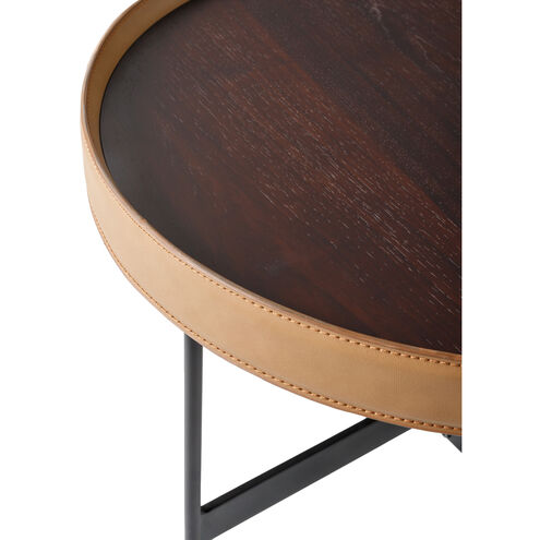 Puck 23.62 X 23.62 inch Top: Brown; Base: Black Coffee Table