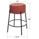 Soloist 26 inch Black and Tangerine Counter Stool