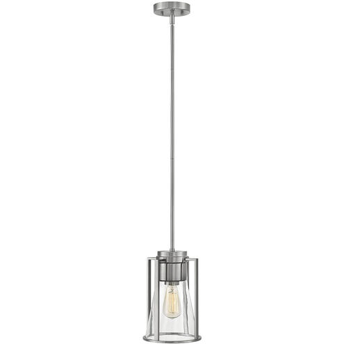 Refinery 1 Light 7.75 inch Brushed Nickel Indoor Pendant Ceiling Light in Clear