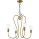 Lucerne 4 Light 20 inch Antique Brass Chandelier Ceiling Light