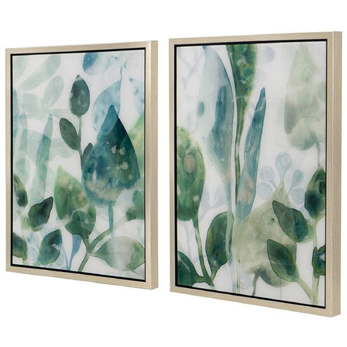 Leaves in Shades of Greens 25.4 X 19.1 inch Printed Acrylic Wall Art