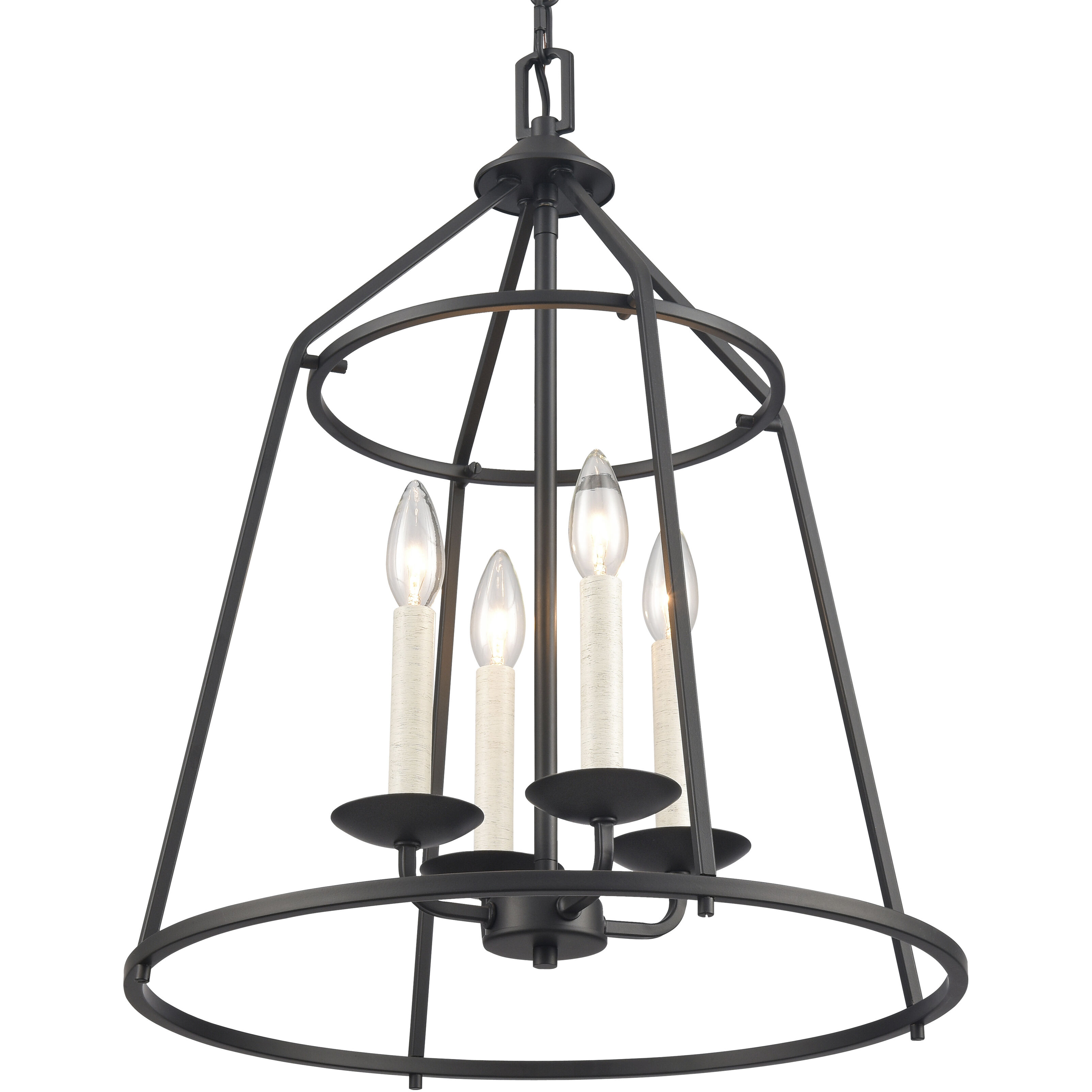 Ellisville 4 Light 17.25 inch Matte Black Chandelier Ceiling Light