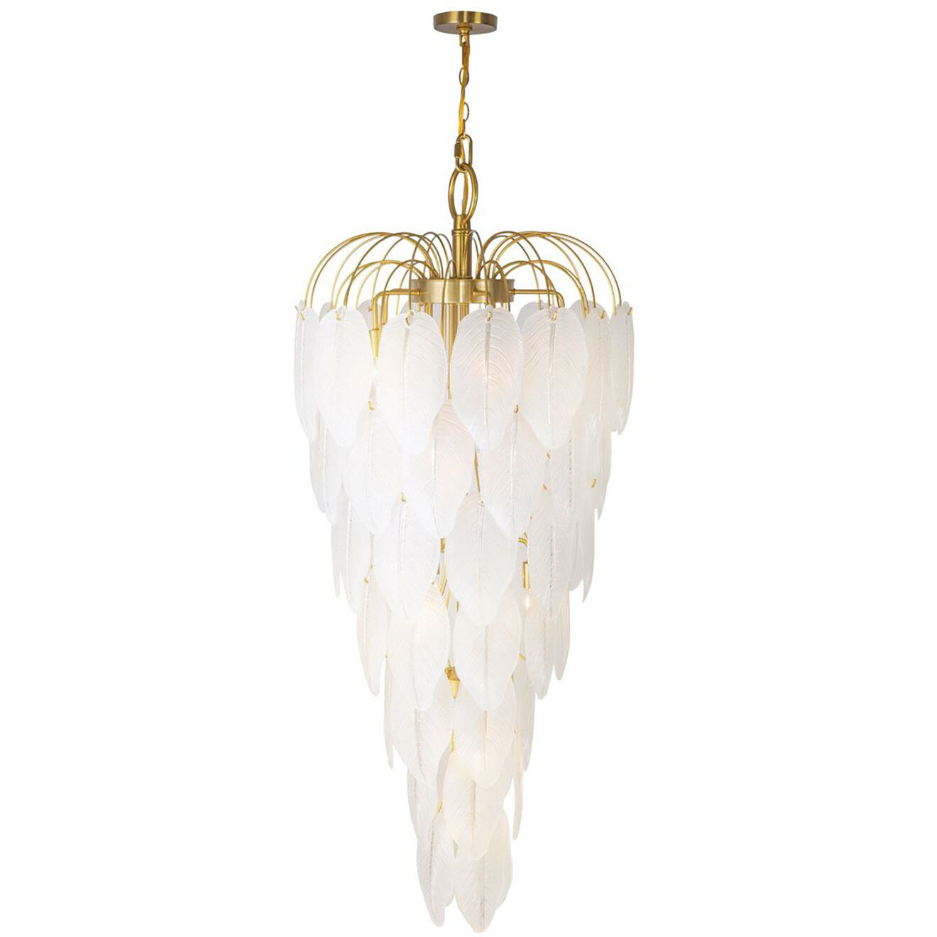 Alessia 21 Light 27.1 inch Brushed Brass and White Chandelier Ceiling Light