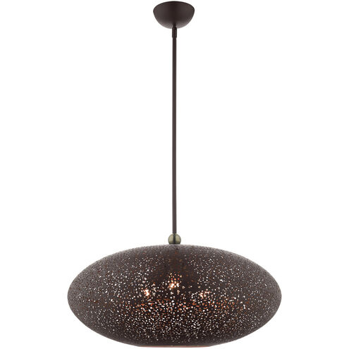 Charlton 3 Light 24 inch Bronze with Antique Brass Accents Pendant Ceiling Light