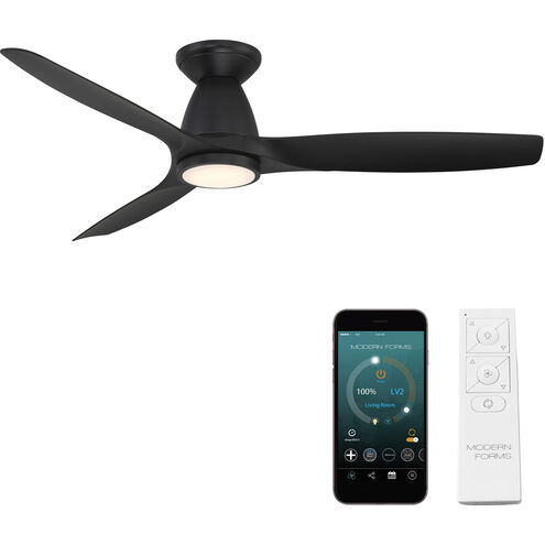 Skylark 54 inch Matte Black Flush Mount Ceiling Fan