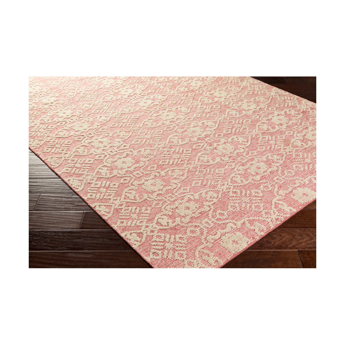 Ithaca 36 X 24 inch Pink and Neutral Area Rug, Wool and Cotton