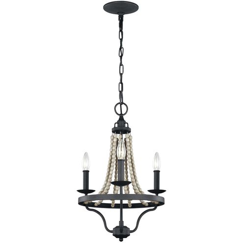 Sean Lavin Nori 3 Light 14.75 inch Dark Weathered Zinc / Driftwood Grey Chandelier Ceiling Light