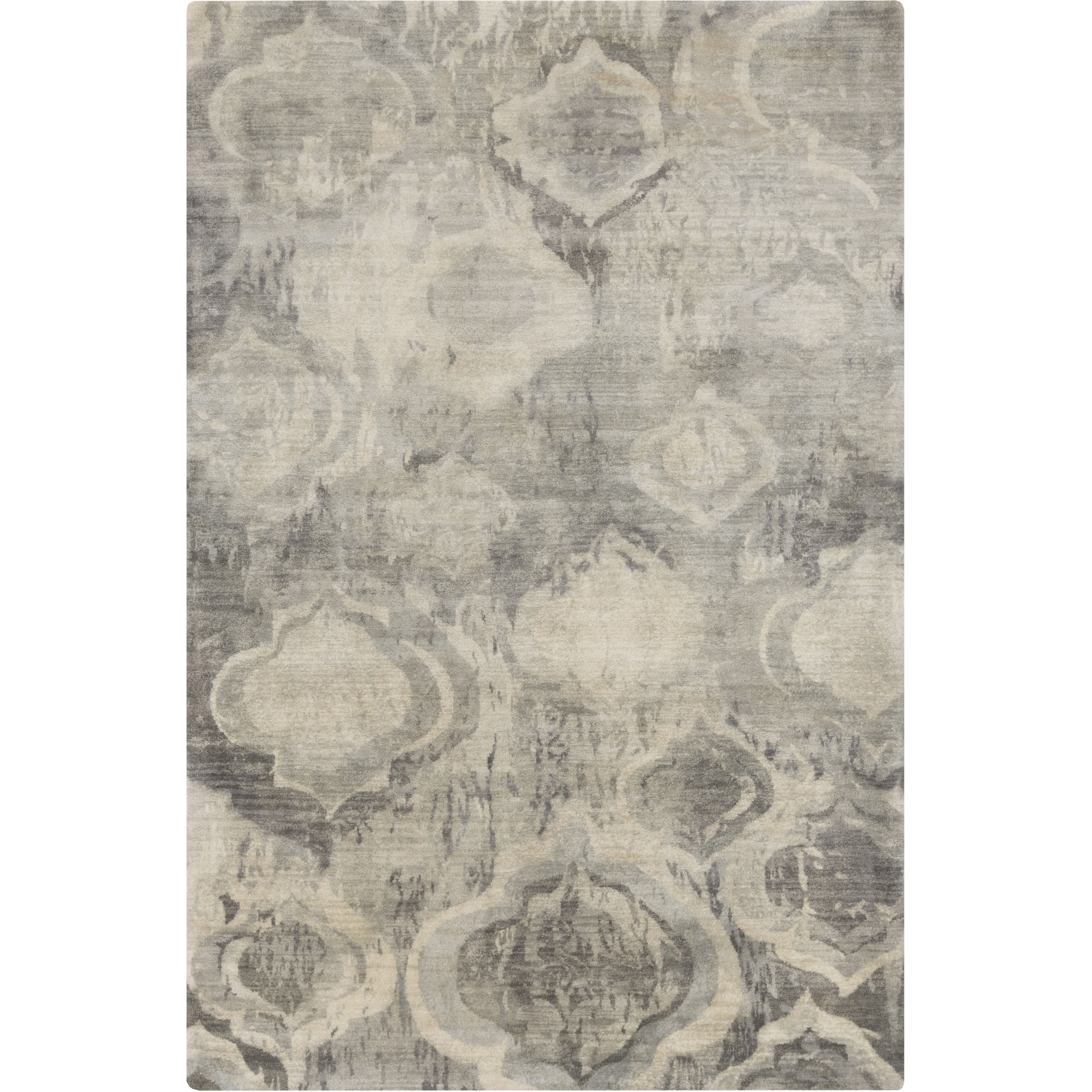 Watercolor 36 X 24 inch Charcoal, Light Gray, Ivory, Medium Gray, Khaki Rug
