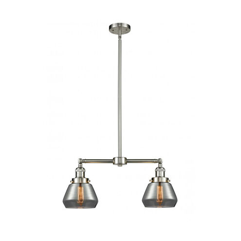 Franklin Restoration Fulton LED 21 inch Brushed Satin Nickel Chandelier Ceiling Light in Plated Smoke Glass, Franklin Restoration