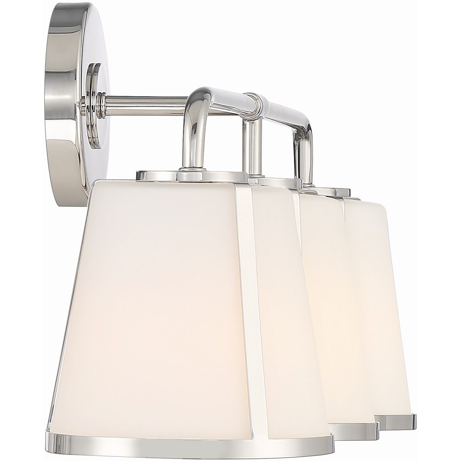 Fulton Bath Vanity Light Wall Light in Polished Nickel, White