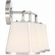 Fulton Bath Vanity Light Wall Light in Polished Nickel, White