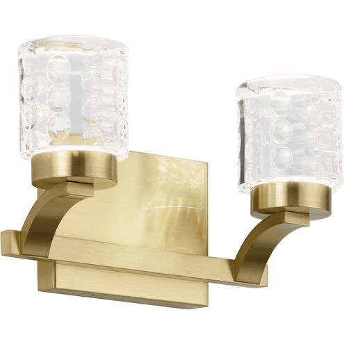 Rene LED 11.5 inch Champagne Gold Bathroom Vanity Light Wall Light, 2 Arm