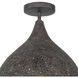 Jasmine 1 Light 14 inch Forged Bronze Semi Flush Ceiling Light