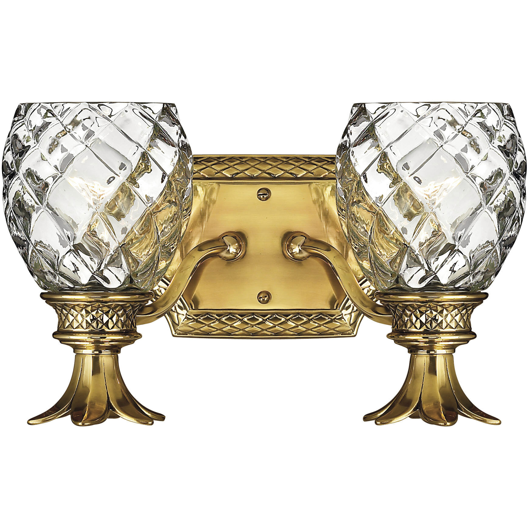 Plantation 2 Light 13 inch Burnished Brass Vanity Light Wall Light