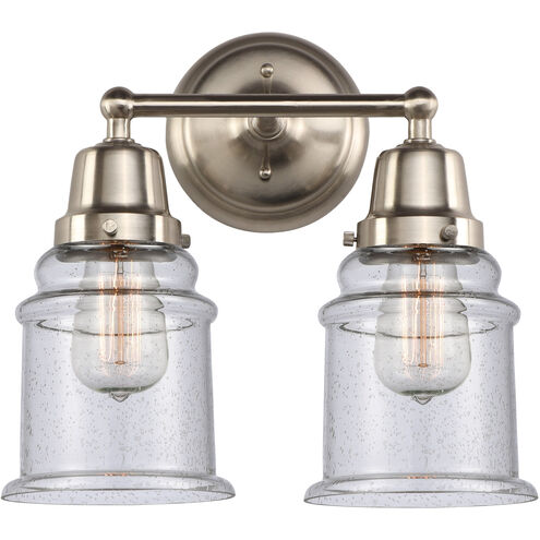 Aditi Canton 2 Light 14 inch Brushed Satin Nickel Bath Vanity Light Wall Light, Aditi