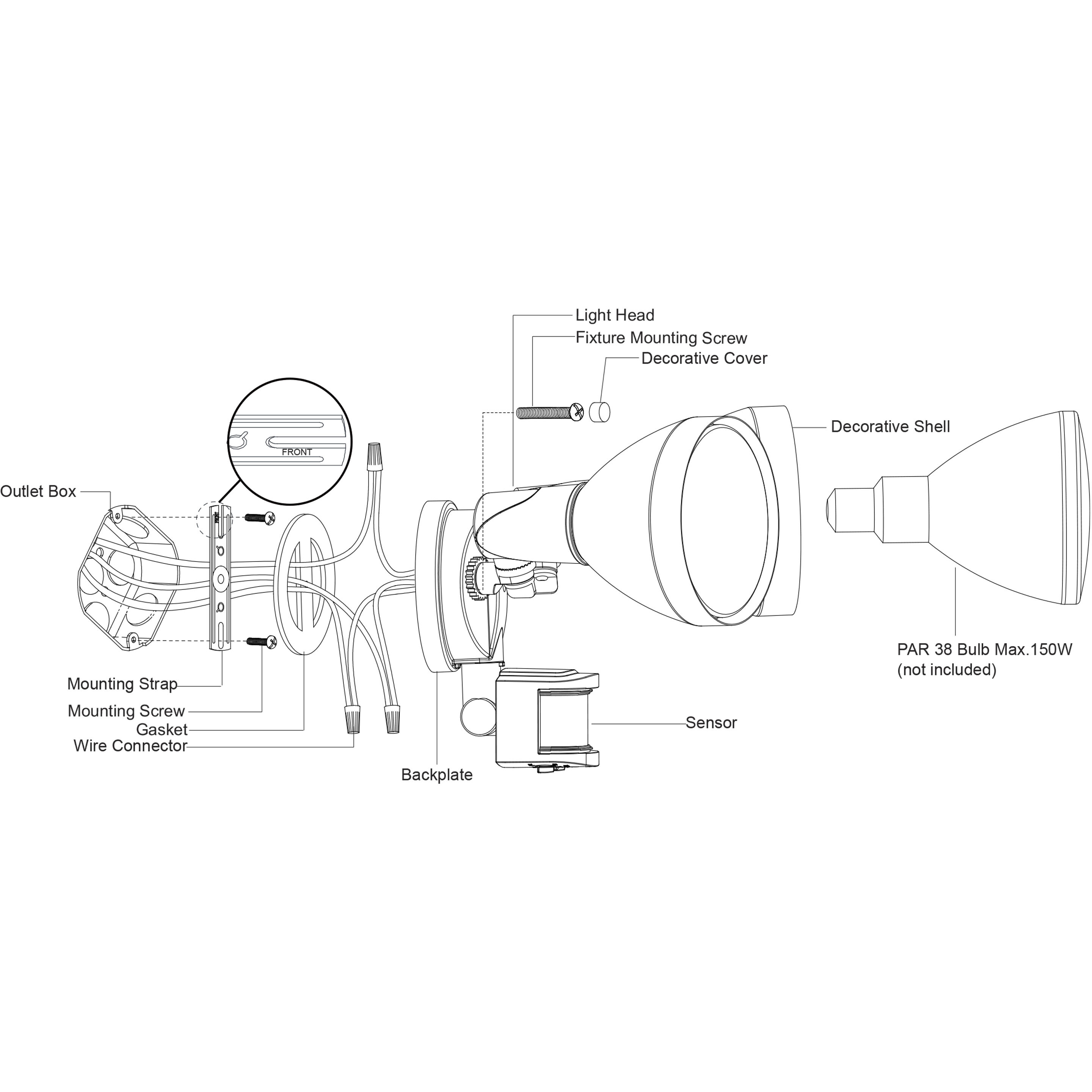 Outdoor Security LED 8.75 inch Bronze Outdoor Security