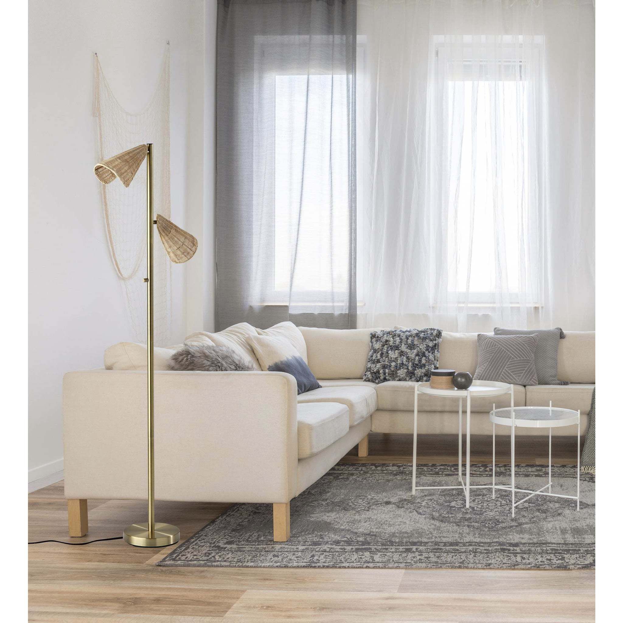 Cove 63 inch 60.00 watt Antique Brass Tree Lamp Portable Light