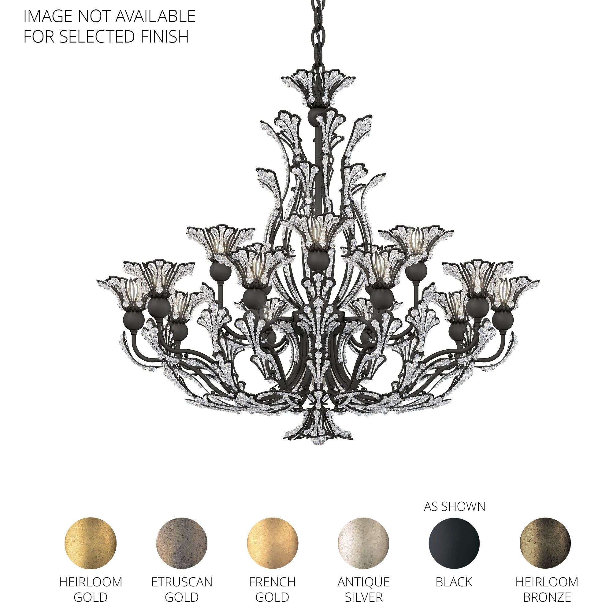 Rivendell 16 Light Antique Silver Chandelier Ceiling Light