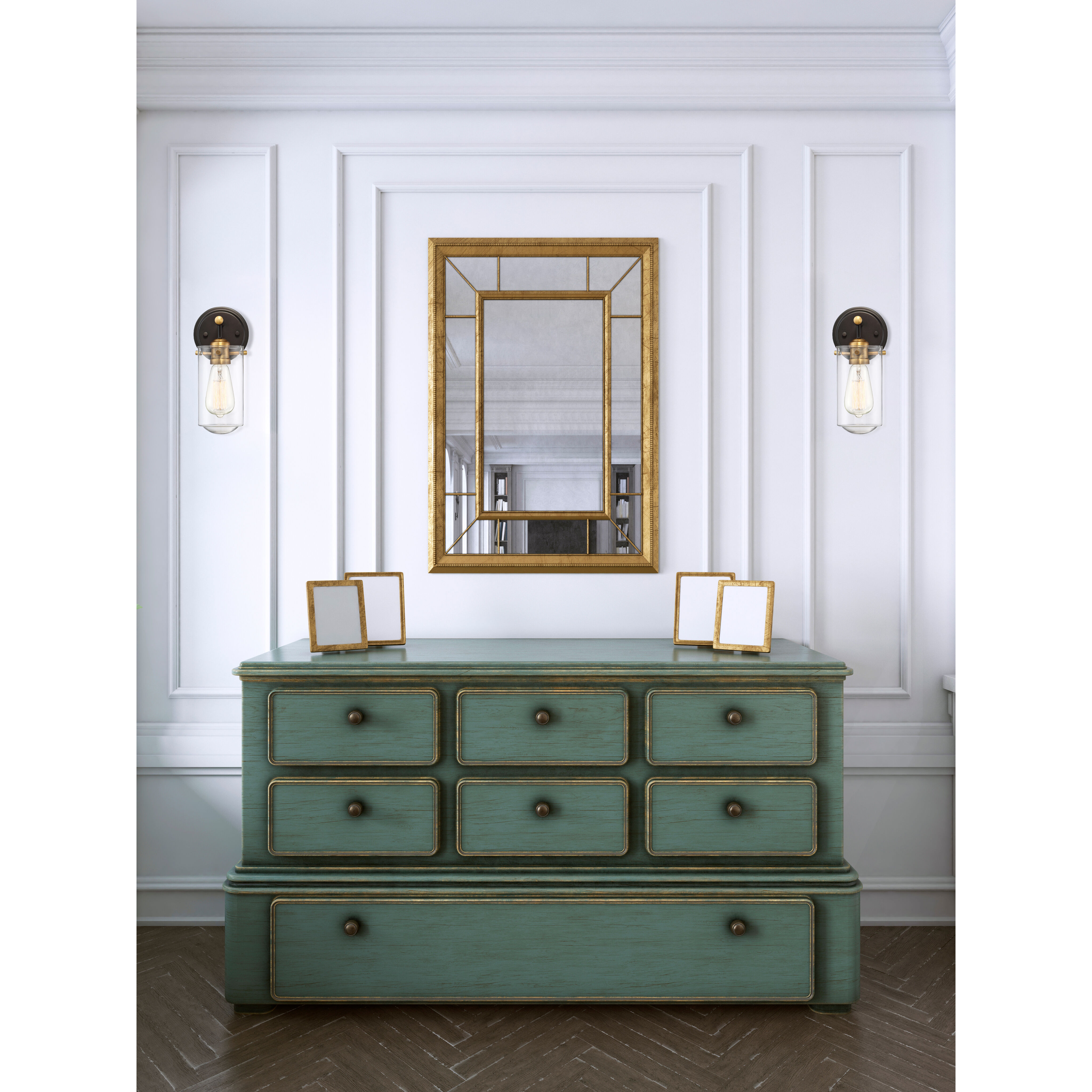 Clayton 1 Light 5 inch English Bronze and Warm Brass Wall Sconce Wall Light, Essentials