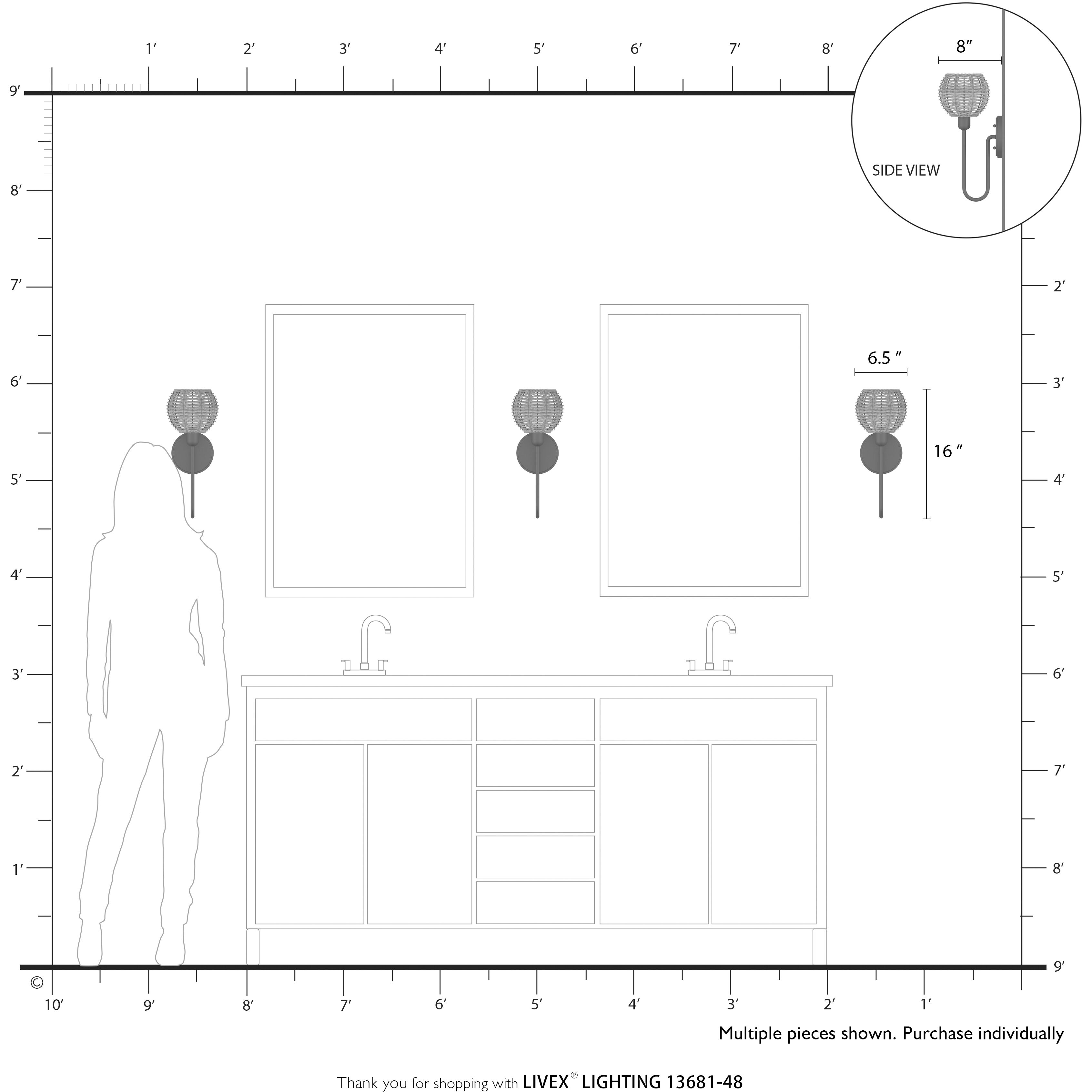 Summervine Wall Sconce Wall Light in Antique Gold Leaf, Single
