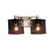 Wire Mesh 2 Light 13 inch Polished Chrome Vanity Light Wall Light in Cylinder with Flat Rim
