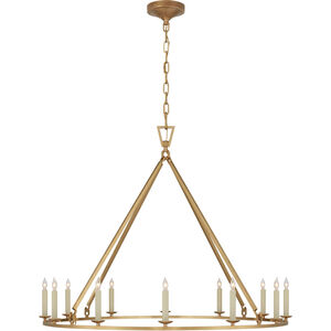 Chapman & Myers Darlana 12 Light 40 inch Antique-Burnished Brass Single Ring Chandelier Ceiling Light, Large