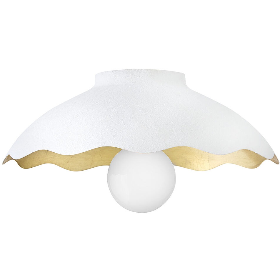 Darla 1 Light 15 inch Textured Plaster Flush Mount Ceiling Light