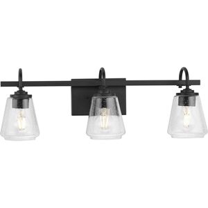 Martenne 3 Light 24 inch Matte Black Bathroom Vanity Light Wall Light