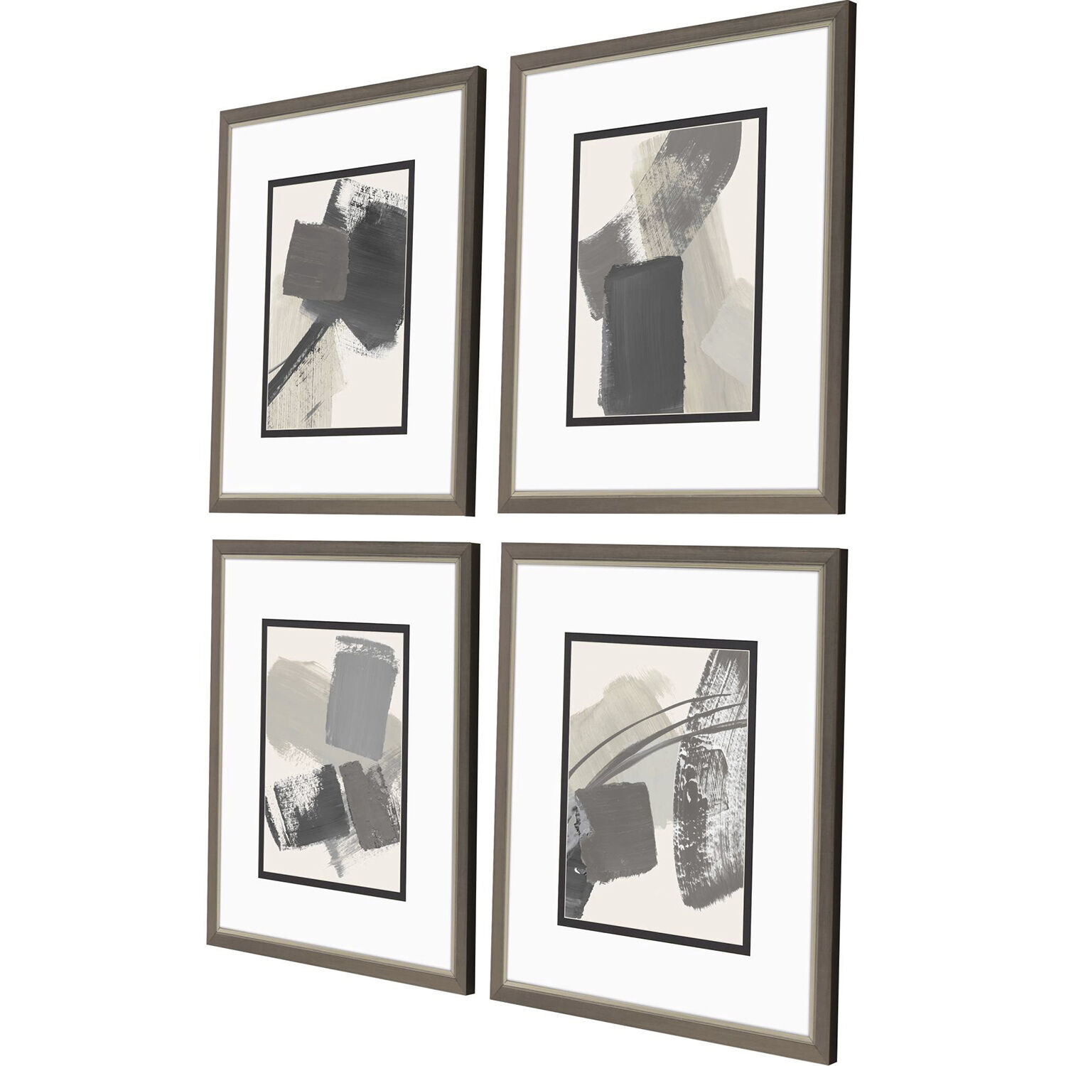 Abstract Brown and Gray and Neutral Framed Art, Propac