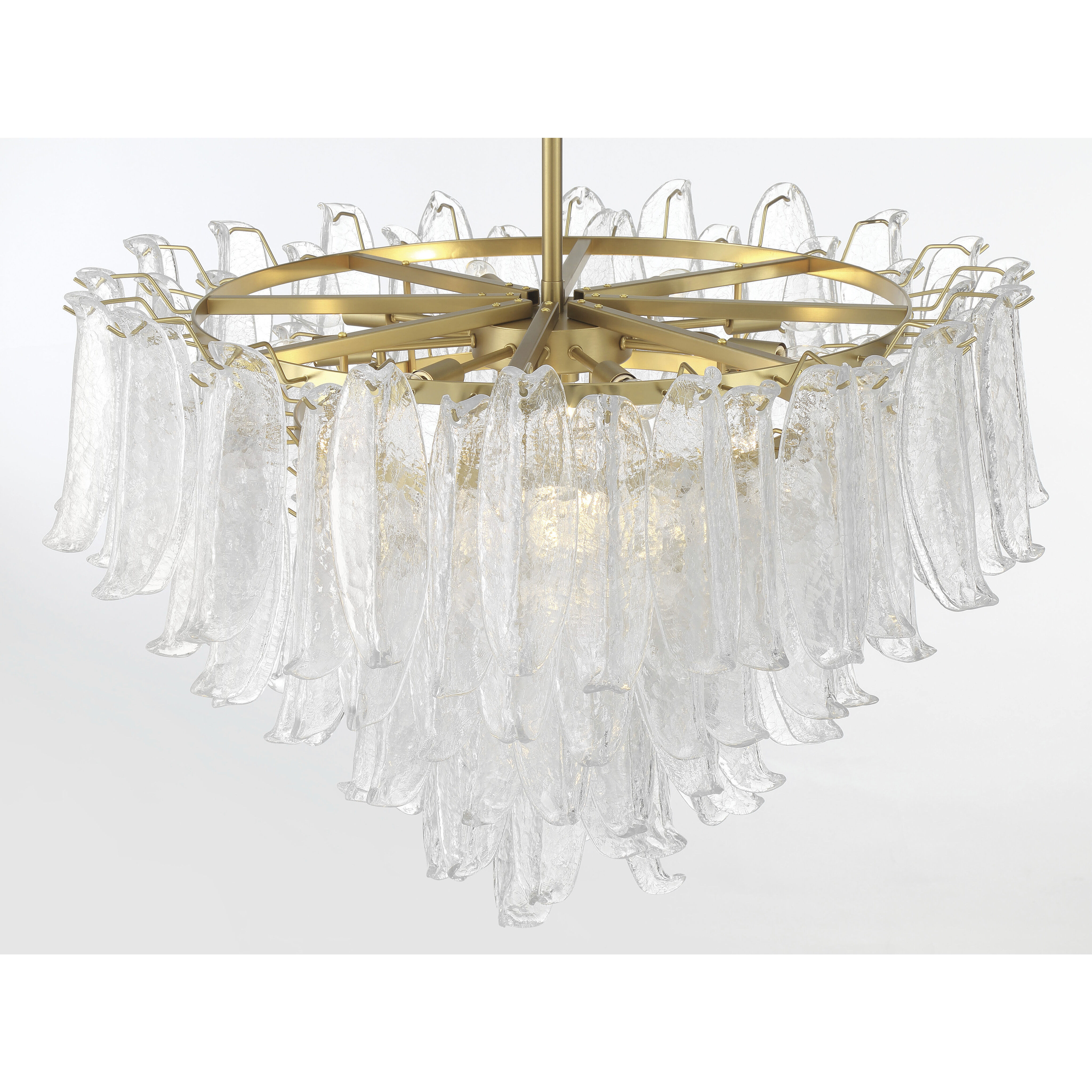 Regent 17 Light 36.75 inch Legacy Brass Chandelier Ceiling Light in Clear Crackled Glass