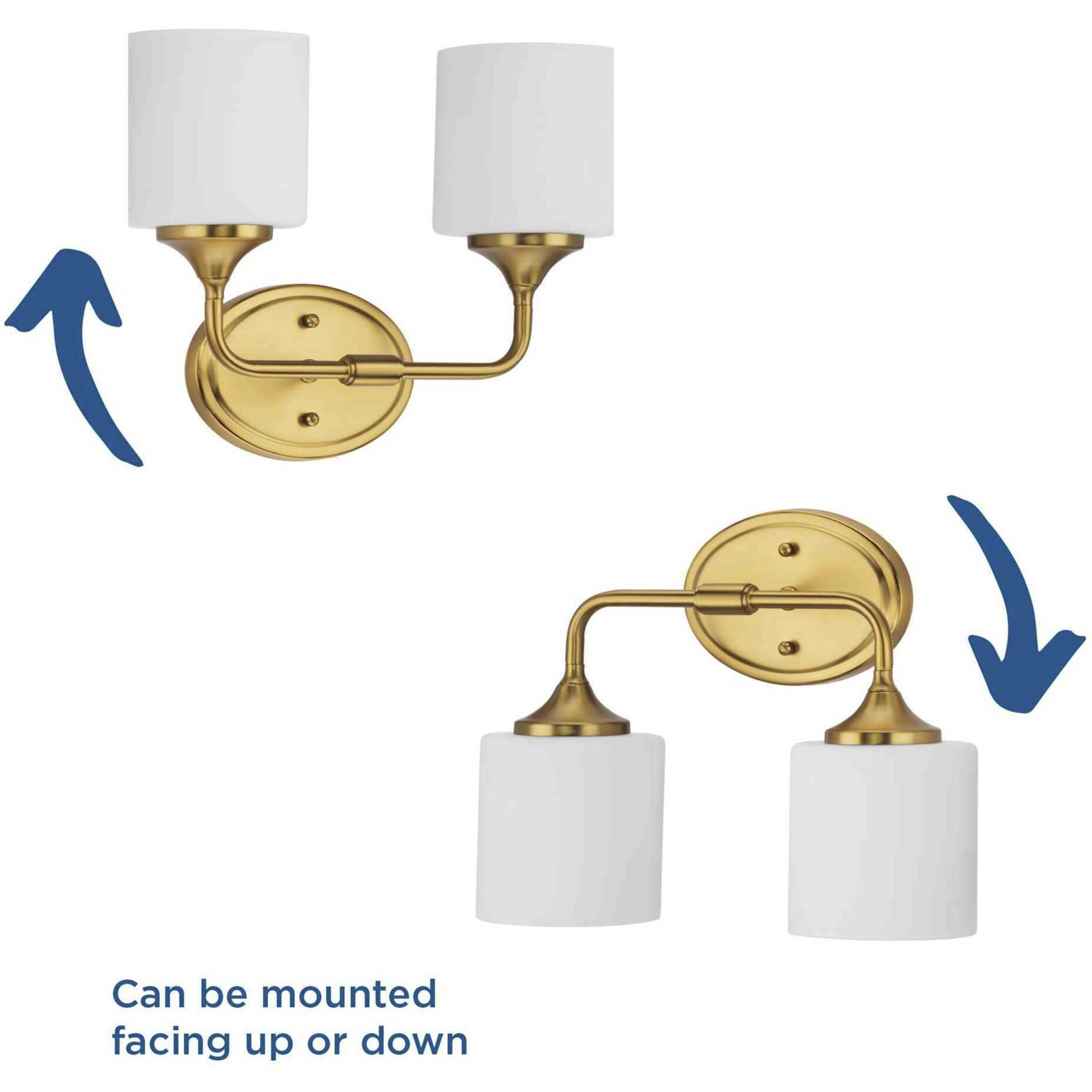 Lynzie 2 Light 14.5 inch Brushed Gold Bath Vanity Light Wall Light