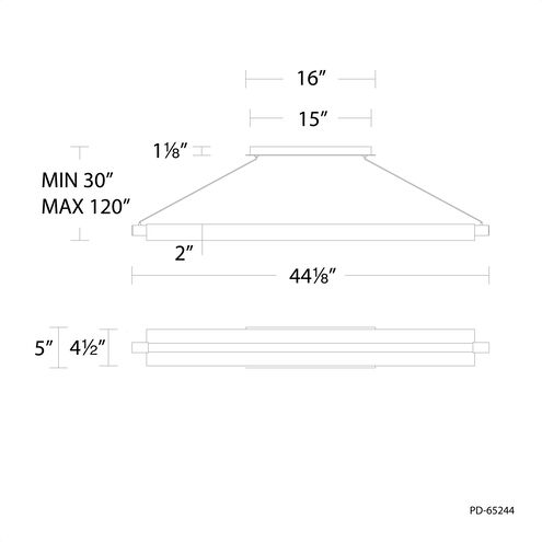 Pavilion Linear Pendant Ceiling Light, dweLED