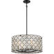 Sheer Elegance 4 Light 21.25 inch Coal Convertible Pendant Ceiling Light