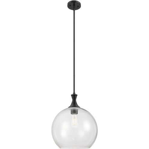 Downtown Urban Astor 1 Light 14 inch Matte Black Pendant Ceiling Light in Clear