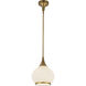Alora Mood Hazel Pendant Ceiling Light in Aged Gold, Matte Opal Glass