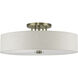 Monroe 6 Light 30 inch Antique Brass Semi Flush Mount Ceiling Light, Extra Large